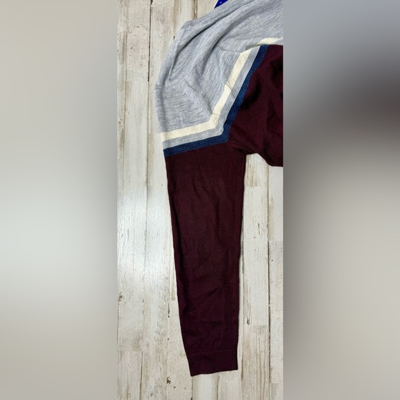 Apt 9 Seriously Soft Merino Wool Blend Sweater Mens XL Burgundy Colorblock NWT - Picture 8 of 13